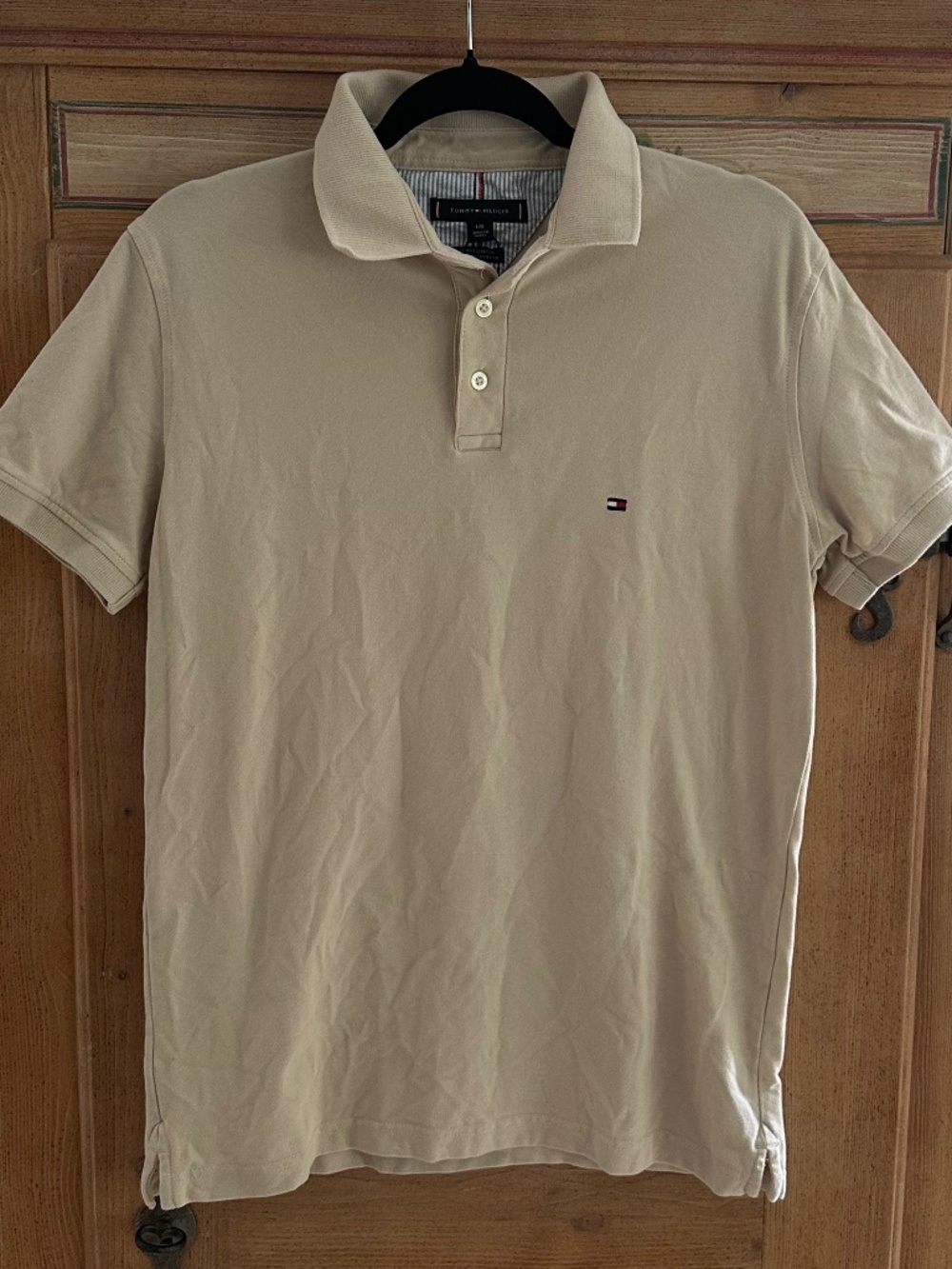 Men's - TOMMY HILFIGER - Tan / Beige Classic Short-Sleeve Polo Shirt - Size L